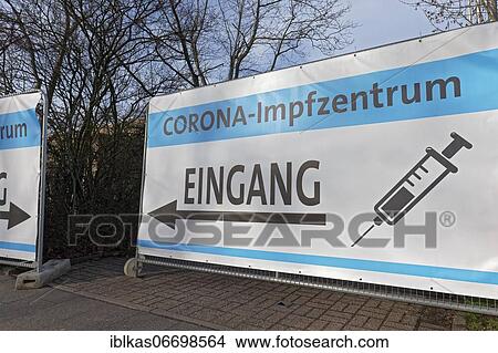 Corona vaccination centre, banner at the entrance, Neuss, North Rhine-Westphalia, Germany, Europe View Large Photo Image Picture - Corona vaccination centre, banner at the entrance, Neuss, North Rhine-Westphalia, Germany, Europe. Fotosearch