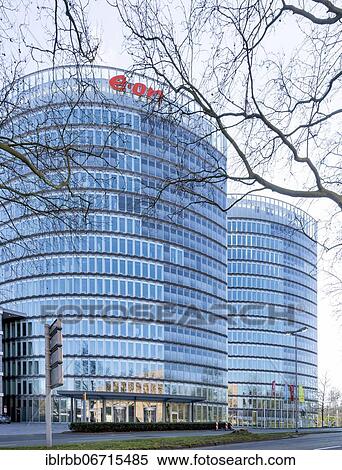 Stock Photography - Corporate Headquarters E. ON Ruhrgas AG, Essen, Ruhr Area, North Rhine-Westphalia, Germany, Europe. Fotosearch