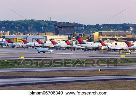 Delta Air Lines aircraft at Atlanta airport, USA, North America View Large Photo Image Stock Photo - Delta Air Lines aircraft at Atlanta airport, USA, North America. Fotosearch