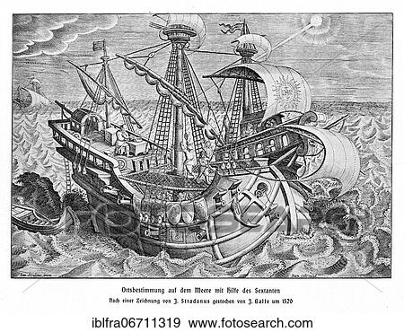 Determination of the position on the sea by means of the sextant, After a drawing by J, Stradanus engraved by J, Galle about 1520 View Large Photo Image Stock Photo - Determination of the position on the sea by means of the sextant, After a drawing by J, Stradanus engraved by J, Galle about 1520. Fotosearch
