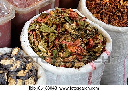Stock Photo - Dried peppers, market in Urfa, Sanliurfa, Turkey, Asia. Fotosearch