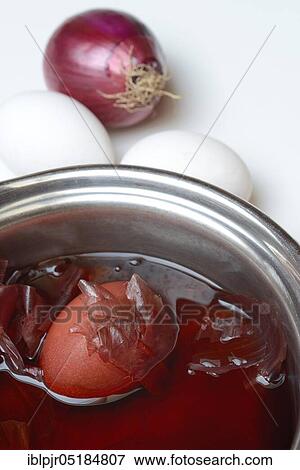 Stock Photo - Easter eggs colored with onion skins, onion-skin stock onion skin, red onion. Fotosearch