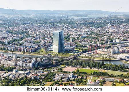 ECB European Central Bank skyscraper skyline aerial view river Main city, Frankfurt, Germany, Europe View Large Photo Image Stock Photo - ECB European Central Bank skyscraper skyline aerial view river Main city, Frankfurt, Germany, Europe. Fotosearch
