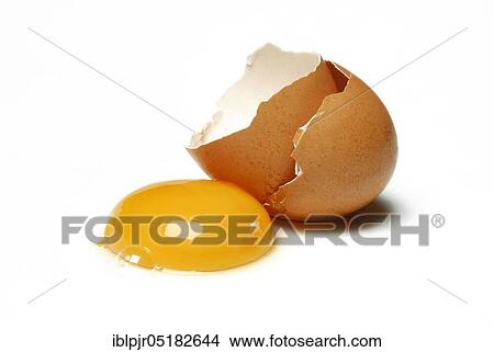 Picture - Egg yolk, egg shells, egg, egg shell, hen's egg, chicken egg. Fotosearch