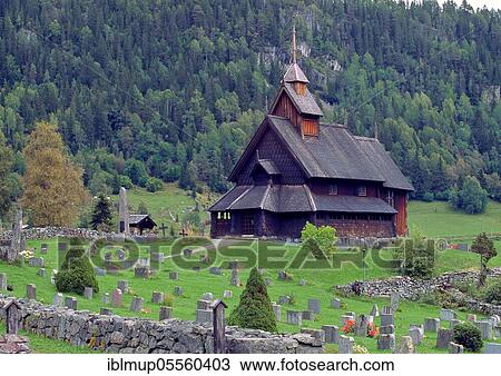 Stock Image - Eidsborg Stave Church, Telemark, Norway, Europe. Fotosearch