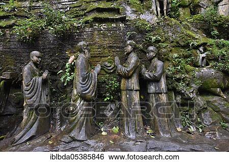 Stock Photograph - Emei Shan, Monument of the People's Republic, Éméi Shan, Leshan, Sichuan, China, Asia. Fotosearch