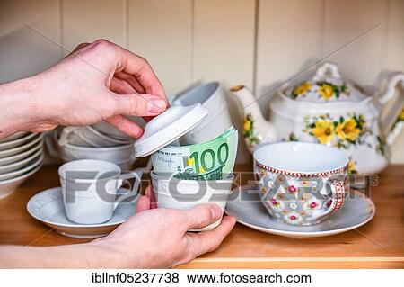 Euro notes, money, symbol photo, Hiding place, Sugar bowl, Germany, Europe View Large Photo Image Stock Photo - Euro notes, money, symbol photo, Hiding place, Sugar bowl, Germany, Europe. Fotosearch