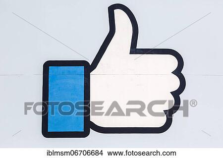 Facebook thumbs up like logo icon sign at headquarters in Menlo Park, USA, North America View Large Photo Image Picture - Facebook thumbs up like logo icon sign at headquarters in Menlo Park, USA, North America. Fotosearch