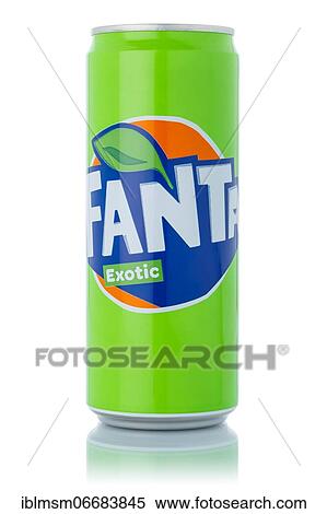 Fanta Exotic lemonade soft drink beverage in can cropped isolated against a white background in Germany View Large Photo Image Stock Photography - Fanta Exotic lemonade soft drink beverage in can cropped isolated against a white background in Germany. Fotosearch
