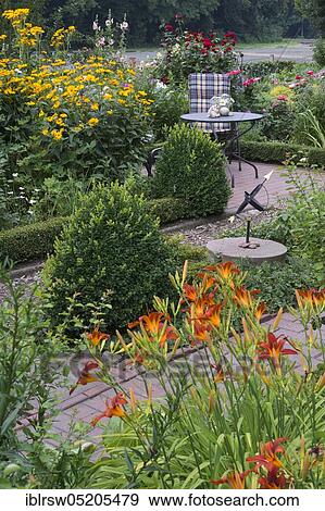 Stock Photo - Farmer's garden, Quatmann family, Elsten, Oldenburger Münsterland, Lower Saxony, Germany, Europe. Fotosearch