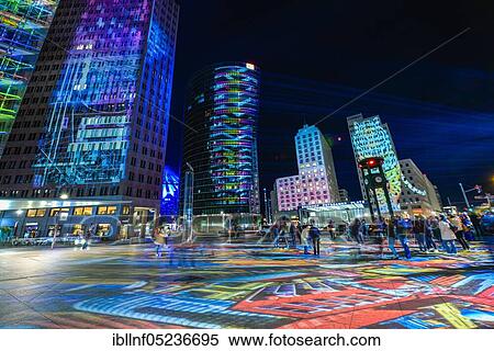 Stock Photography - Festival of Lights, Potsdamer Platz, Mitte, Berlin, Germany, Europe. Fotosearch