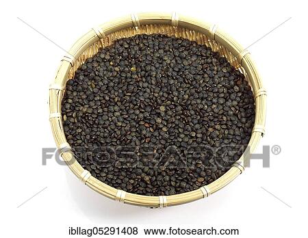 Stock Photo - French green lentils called Puy lentils. Fotosearch