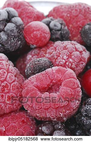 Stock Photo - Frozen berry mix, raspberries, blackberries, raspberry, blackberry. Fotosearch