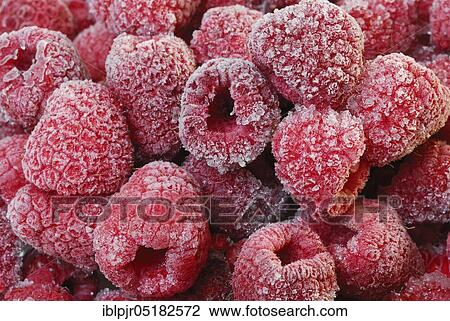 Stock Image - Frozen raspberries, raspberry. Fotosearch
