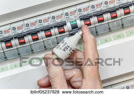 Fuse box, circuit breaker, fuses View Large Photo Image Stock Photo - Fuse box, circuit breaker, fuses. Fotosearch