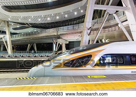 Fuxing high speed train HGV at Beijing South Railway Station in Beijing, China, Asia View Large Photo Image Stock Image - Fuxing high speed train HGV at Beijing South Railway Station in Beijing, China, Asia. Fotosearch