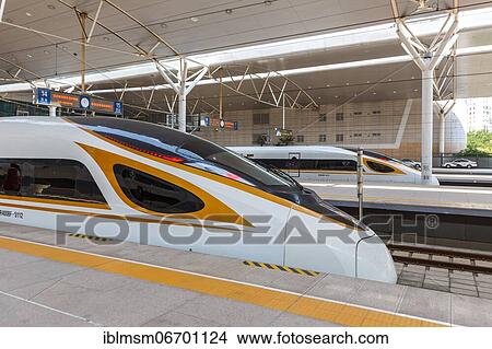 Picture - Fuxing High Speed Train Trains HGV Tianjin Station, Tianjin, China, Asia. Fotosearch