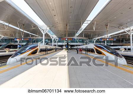 Fuxing High Speed Train Trains HGV Tianjin Station, Tianjin, China, Asia View Large Photo Image Picture - Fuxing High Speed Train Trains HGV Tianjin Station, Tianjin, China, Asia. Fotosearch