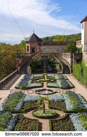Stock Image - Fürstengarten, Marienberg Fortress, Würzburg, Lower Franconia, Franconia, Bavaria. Fotosearch