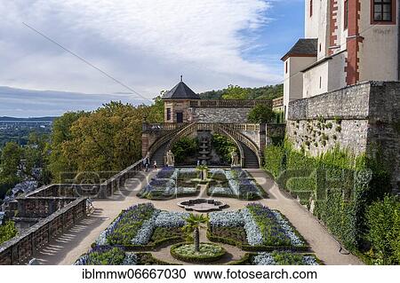 Stock Image - Fürstengarten, Marienberg Fortress, Würzburg, Lower Franconia, Franconia, Bavaria. Fotosearch