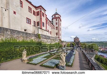 Stock Image - Fürstengarten, Marienberg Fortress, Würzburg, Lower Franconia, Franconia, Bavaria. Fotosearch