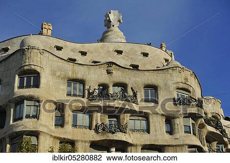 Gaudi, Casa Milo, Barcelona, Catalonia, Spain, Europe View Large Photo Image Stock Image - Gaudi, Casa Milo, Barcelona, Catalonia, Spain, Europe. Fotosearch