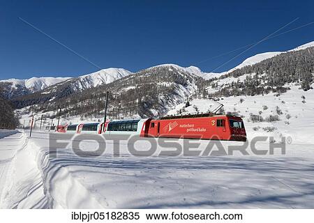 Glacier Express, Matterhorn-Gotthard Railway, near Obergesteln, Canton Valais, Switzerland, Europe View Large Photo Image Stock Photography - Glacier Express, Matterhorn-Gotthard Railway, near Obergesteln, Canton Valais, Switzerland, Europe. Fotosearch
