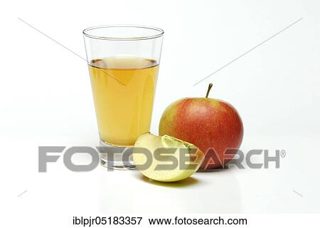 Stock Photo - Glass of apple juice and apple, fruit juice, juice, fruit juice. Fotosearch