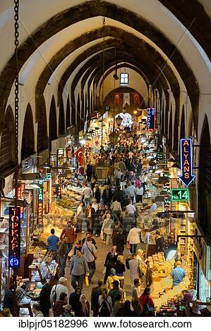 Stock Photograph - Grand Bazaar, Spice Bazaar, Misir Carsisi, Istanbul, Turkey, Asia. Fotosearch