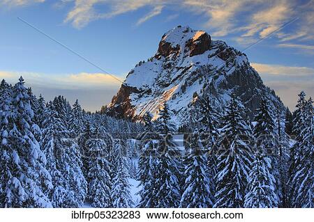 Stock Image - Grosser Mythen, Central Swiss Alps, Central Switzerland, Switzerland, Europe. Fotosearch