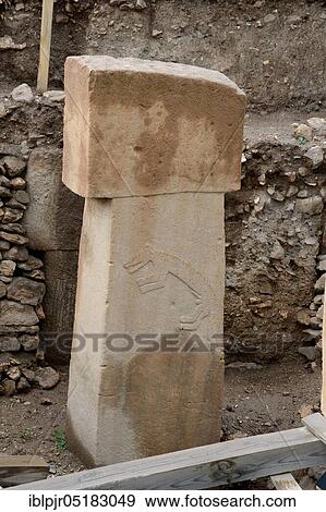 Stock Photo - Göbekli Tepe, Mesopotamia, site, stone-age mountain sanctuary from the 10th to 9th millennium BC, pillars with relief, excavation site, archaeology, prehistoric, Sanliurfa, south-east Anatolia, Turkey, Asia. Fotosearch