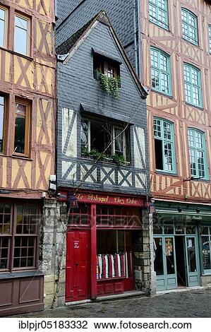 Stock Image - Half-timbered houses in Rouen, Normandy, France, Europe. Fotosearch