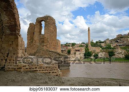 Stock Photo - Hasankeyf, Batman Province, Tigris, pillar of the bridge built in 1116, Turkey, Asia. Fotosearch