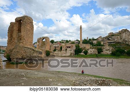 Stock Photo - Hasankeyf, Batman Province, Tigris, pillar of the bridge built in 1116, Turkey, Asia. Fotosearch