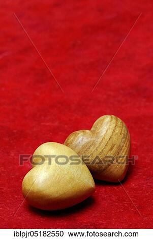 Stock Image - Hearts made of wood. Fotosearch