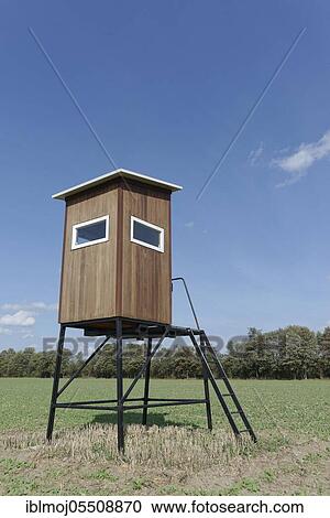 High seat on field, Nettetal, Viersen, NRW, Germany, Europe View Large Photo Image Stock Image - High seat on field, Nettetal, Viersen, NRW, Germany, Europe. Fotosearch