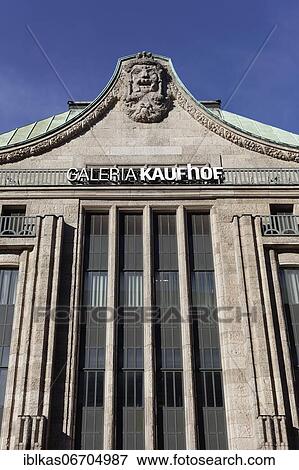 Historic department store facade, Galeria Kaufhof an der Kö, Königsallee, Düsseldorf, North Rhine-Westphalia, Germany, Europe View Large Photo Image Stock Photo - Historic department store facade, Galeria Kaufhof an der Kö, Königsallee, Düsseldorf, North Rhine-Westphalia, Germany, Europe. Fotosearch