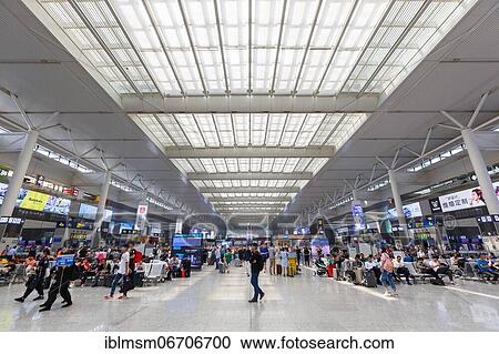 Stock Image - Hongqiao Railway Station Railway Station in Shanghai, China, Asia. Fotosearch