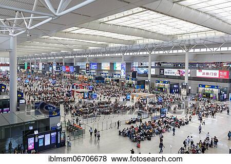 Stock Photo - Hongqiao Railway Station Railway Station in Shanghai, China, Asia. Fotosearch