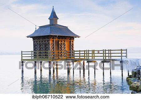 Iced bathhouse, Lake Neuchâtel, Gorgier, Neuchâtel, Switzerland, Europe View Large Photo Image Stock Image - Iced bathhouse, Lake Neuchâtel, Gorgier, Neuchâtel, Switzerland, Europe. Fotosearch
