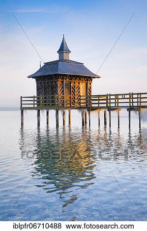 Iced bathhouse, Lake Neuchâtel, Gorgier, Neuchâtel, Switzerland, Europe View Large Photo Image Stock Photo - Iced bathhouse, Lake Neuchâtel, Gorgier, Neuchâtel, Switzerland, Europe. Fotosearch