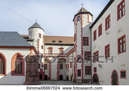 Picture - Inner courtyard of the Marienberg Fortress, Würzburg, Lower Franconia, Franconia, Bavaria, Germany, Europe. Fotosearch