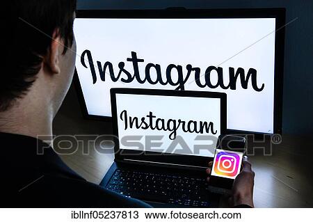 Instagram logo View Large Photo Image Stock Image - Instagram logo. Fotosearch