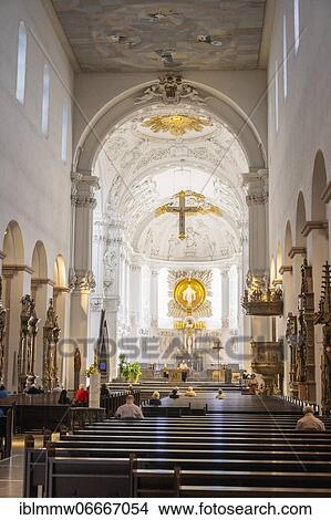 Interior with altar, St. Kilian's Cathedral, St. Kilian's Cathedral, Würzburg, Franconia, Bavaria, Germany, Europe View Large Photo Image Picture - Interior with altar, St. Kilian's Cathedral, St. Kilian's Cathedral, Würzburg, Franconia, Bavaria, Germany, Europe. Fotosearch