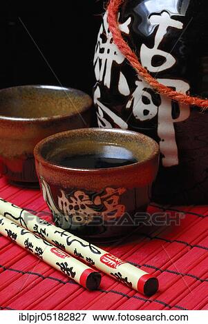 Japanese rice wine, sake cup, sake View Large Photo Image Stock Photo - Japanese rice wine, sake cup, sake. Fotosearch