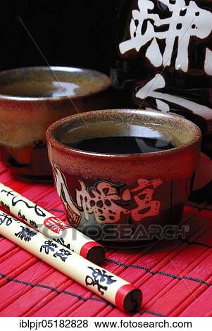 Japanese rice wine, sake cup, sake View Large Photo Image Stock Photo - Japanese rice wine, sake cup, sake. Fotosearch