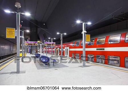Jerusalem Yitzhak Navon train station with regional train, Jerusalem, Israel, Asia View Large Photo Image Picture - Jerusalem Yitzhak Navon train station with regional train, Jerusalem, Israel, Asia. Fotosearch