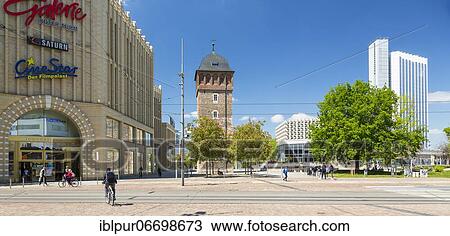 Johannisplatz with gallery Red Tower and Red Tower, in the background the City Hall and the Congress Hotel, Chemnitz, Saxony, Germany, Europe View Large Photo Image Stock Image - Johannisplatz with gallery Red Tower and Red Tower, in the background the City Hall and the Congress Hotel, Chemnitz, Saxony, Germany, Europe. Fotosearch