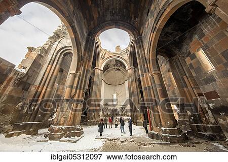 Stock Photo - Kars (2017) Turkey, January 13, Carhedral Fethiye Mosque in Ani, Turkey on January 13. Ani is a ruined medieval Armenian town, now in the Turkish province of Kars and next to the closed border with Armenia. Fotosearch