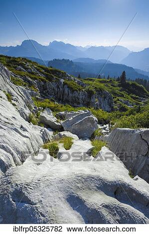 Stock Image - Karst landscape at the Pragelpass, Schwyz, Switzerland, Europe. Fotosearch